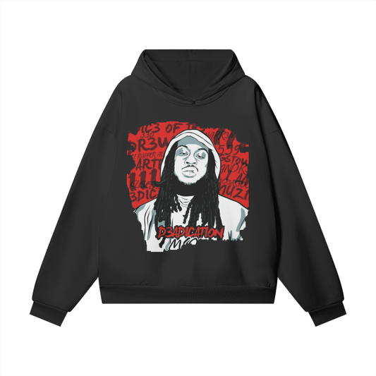 "D3ADICATION' Oversize Heavyweight Hidden Pocket Hoodie